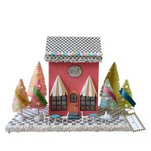 Brand New Mackenzie-Childs Calico Paper Illuminated Sweet Shop